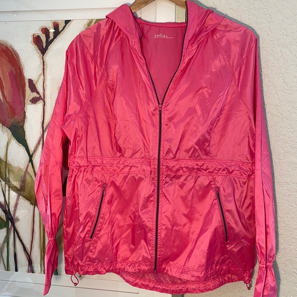 Zella NWOT Pink Hooded Windbreaker Rain Jacket - Picture 1 of 7